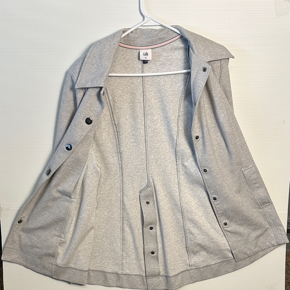 CAbi Light Gray Button-Up Jacket